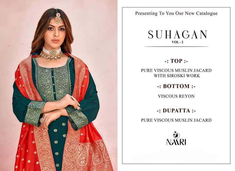 Naari Suhagan Vol 2 Jacquard With Swarovski Diamond Work Heavy Suits