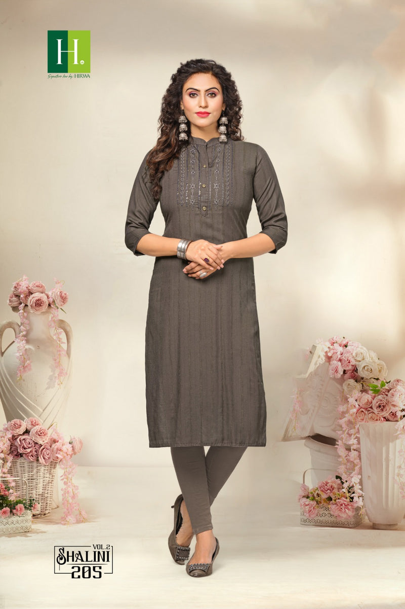 Hirwa Shalini Vol 2 Rayon Fancy Straight Formal Wear Kurtis