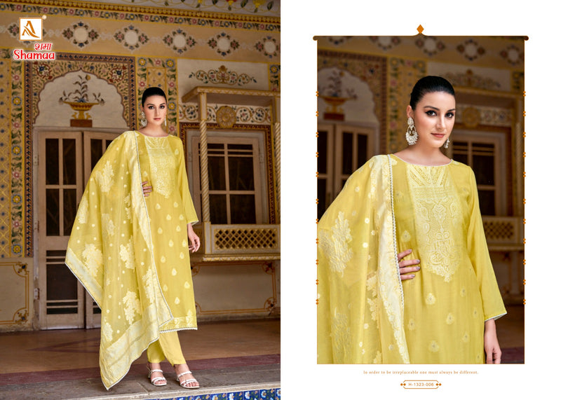 Alok Suits Shamaa Jacquard Designer Handwork Salwar Suit Collection