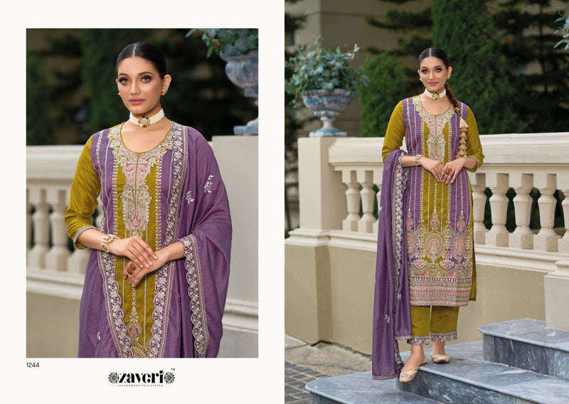 Zaveri Woman Beauty Shanya Silk With Heavy Embroidery Work Readymade Suit