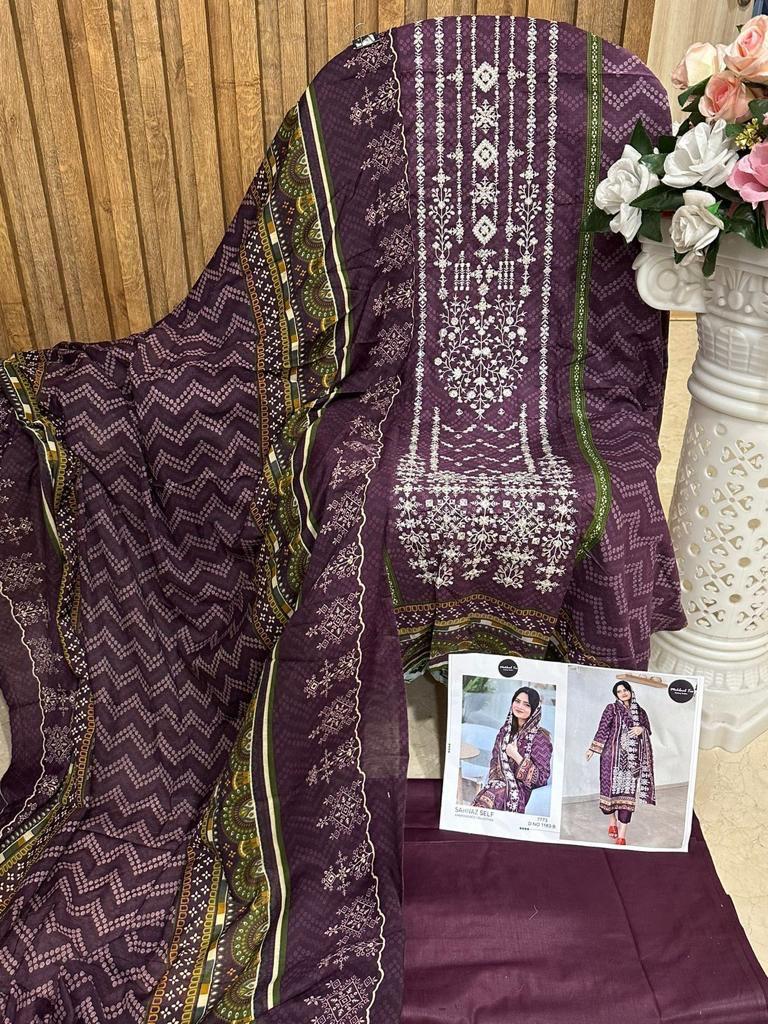 Mehboob Tex Shenaz Luxury Lawn Cotton With Self Embroidery Salwar Kameez