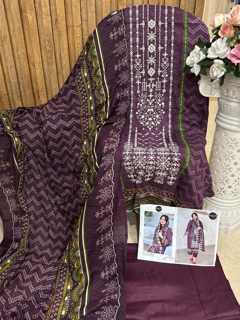 Mehboob Tex Shenaz Luxury Lawn Cotton With Self Embroidery Salwar Kameez