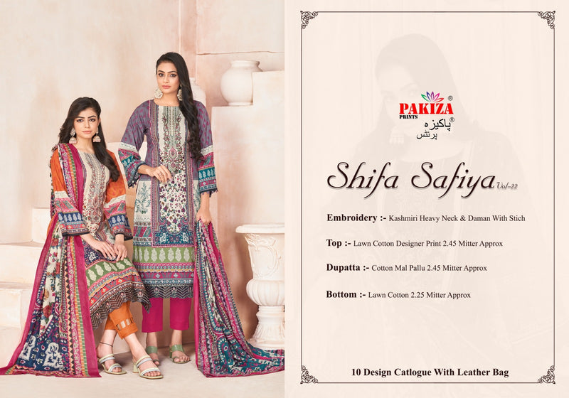 Pakiza Prints Shifa Saliya Vol 22 Lawn Cotton Heavy Neck Salwar Kameez