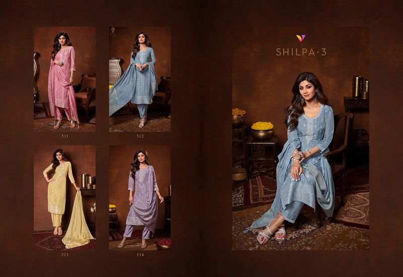 Vatsam Shilpa Vol 3 Viscose Dola Jacquard Fancy Designer Ready Made Suits