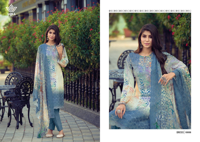 Aqsa Shiyahi Digital Print Silk With Embroidery Designer Fancy Suits
