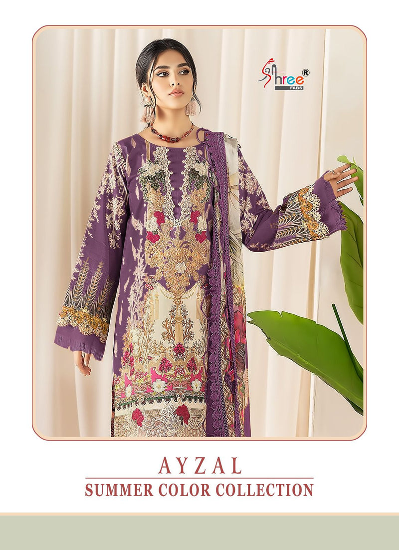 Shree Fabs Ayzal Summer Collection D No 3150 Cotton Embroidery Work Salwar Kameez