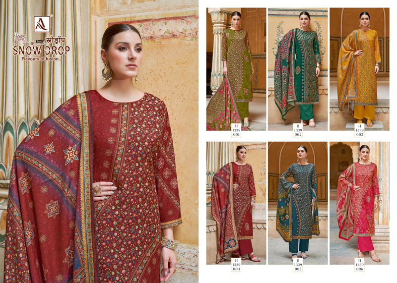 Alok Suits Snow Drop Pashmina Degital Print Swaroski Salwar Suit Collection