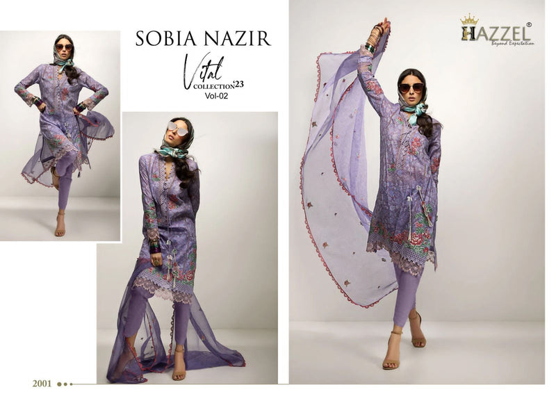 Hazzel Sobia Nazir Vol 2 Cotton Embroidery And Printed Salwar Kameez
