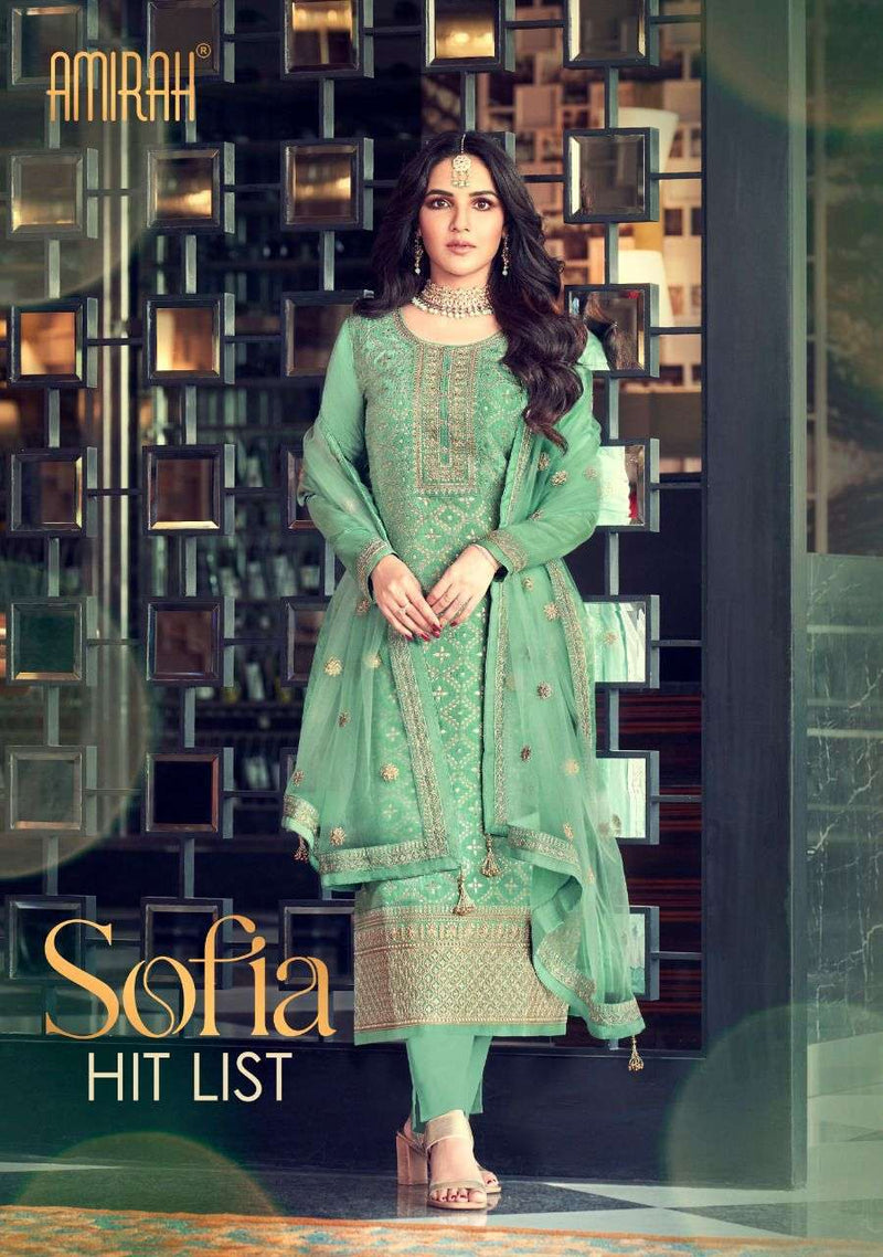 Amirah Sofia Hit List Viscose Dola Jacquard With Embroidery Designer Suits