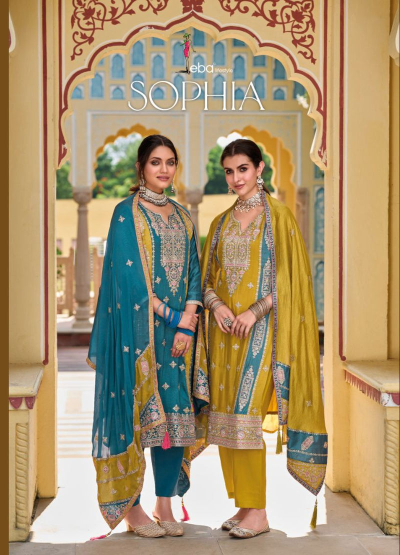 Eba Lifestyle Sophia Silk With Embroidery Work Designer Wear Pakistani Suits