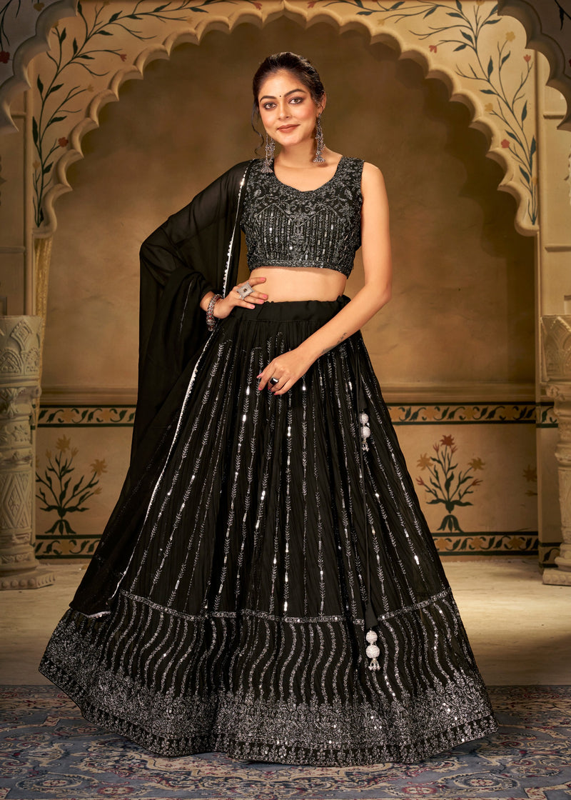 Mf Strisha Georgette With Heavy Embroidery Work Lehngas Choli Collection