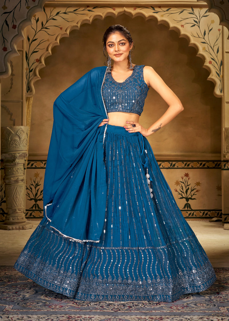 Mf Strisha Georgette With Heavy Embroidery Work Lehngas Choli Collection