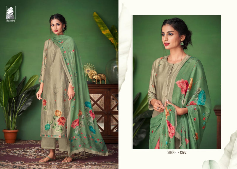 Sahiba Surkh Pure Lawn Cotton Digital Print With Hand Work Designer Fancy Suits