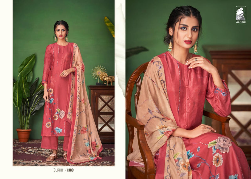 Sahiba Surkh Pure Lawn Cotton Digital Print With Hand Work Designer Fancy Suits