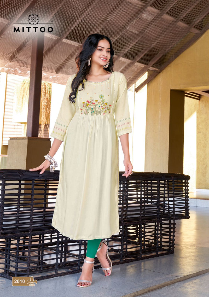 Mittoo Swagat Vol 2 Rayon With Naira Style Readymade Kurtis Collection