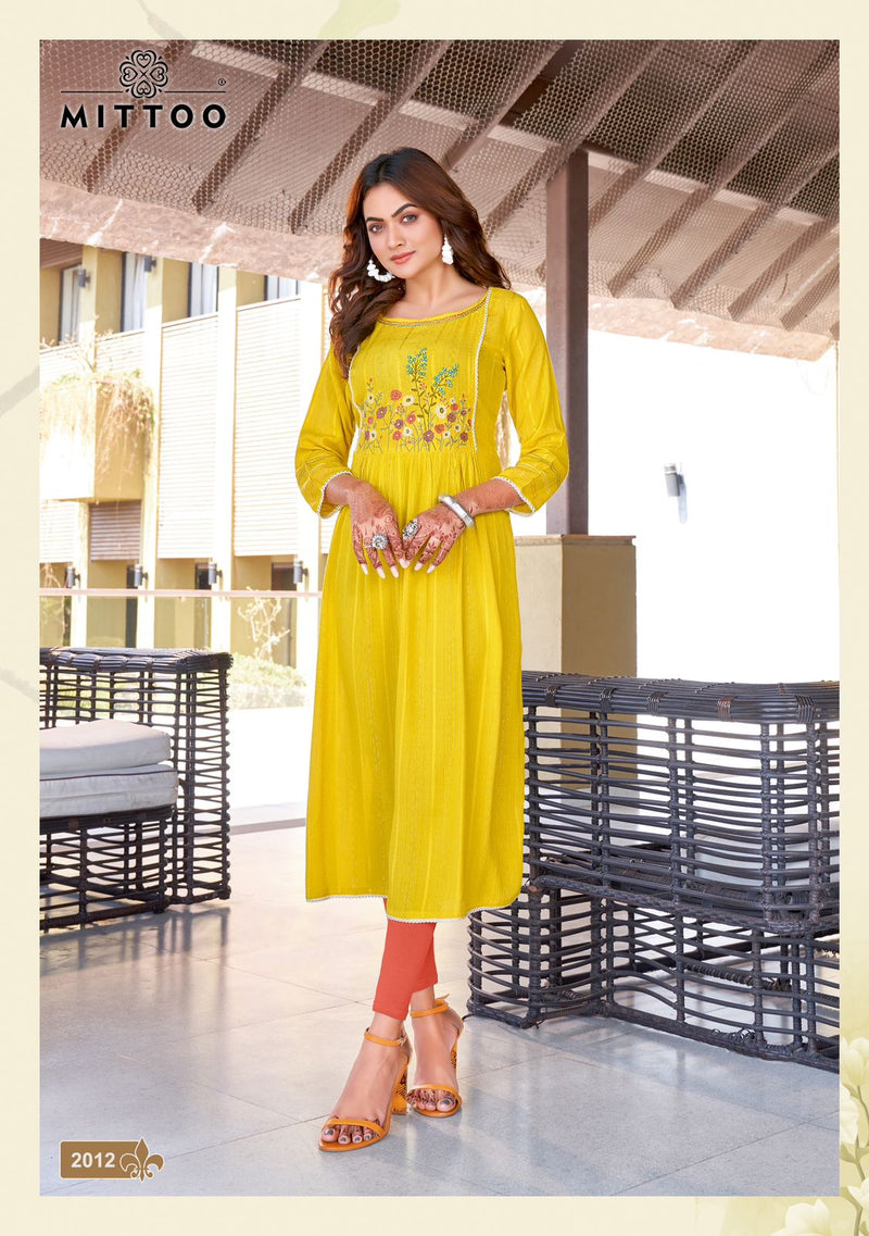 Mittoo Swagat Vol 2 Rayon With Naira Style Readymade Kurtis Collection