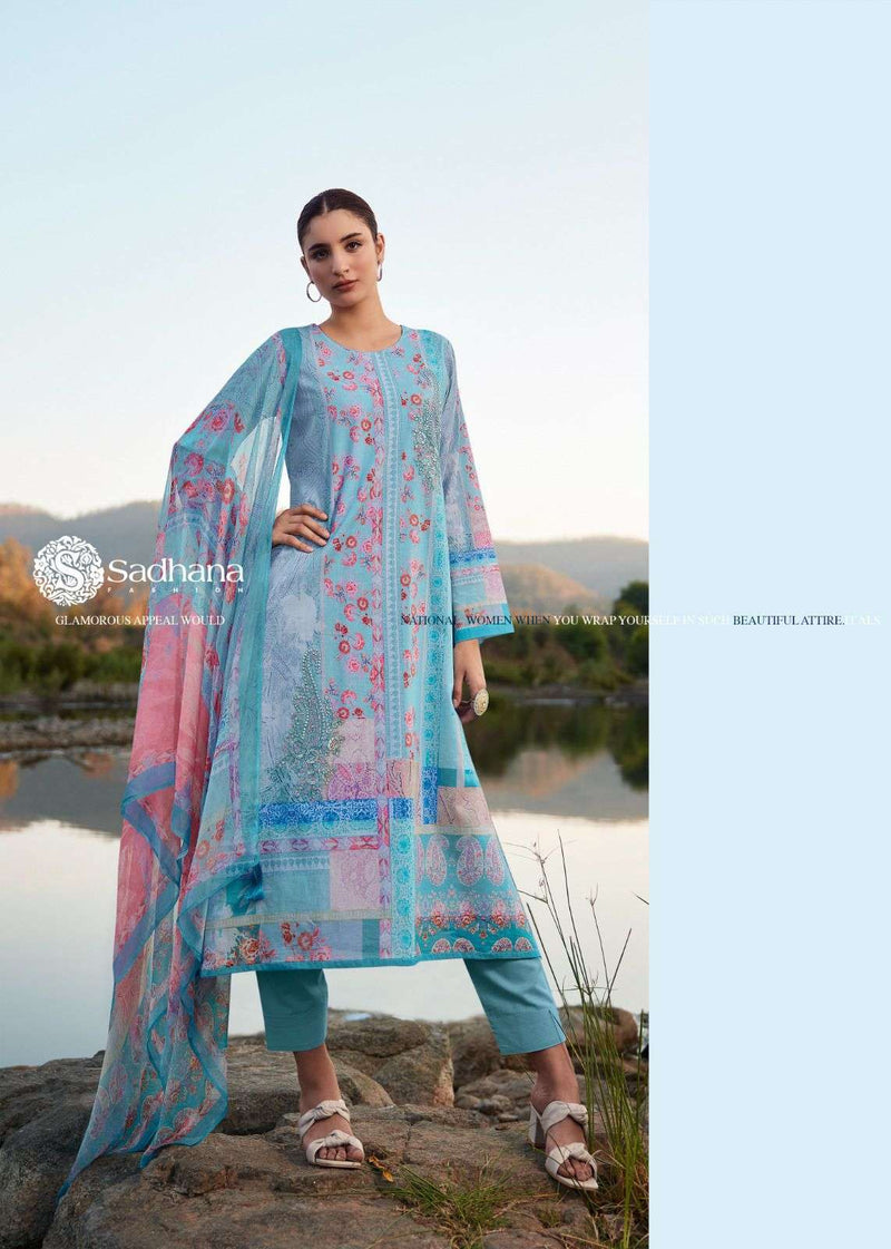 Sadhana Fashion Raazia Lawn Cotton With ancy Work With Digital Print Salwar Kameez