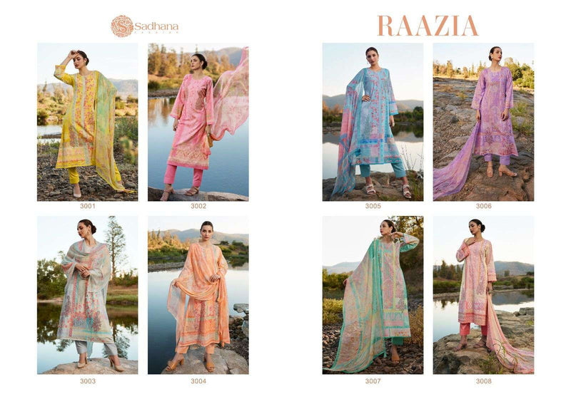 Sadhana Fashion Raazia Lawn Cotton With ancy Work With Digital Print Salwar Kameez