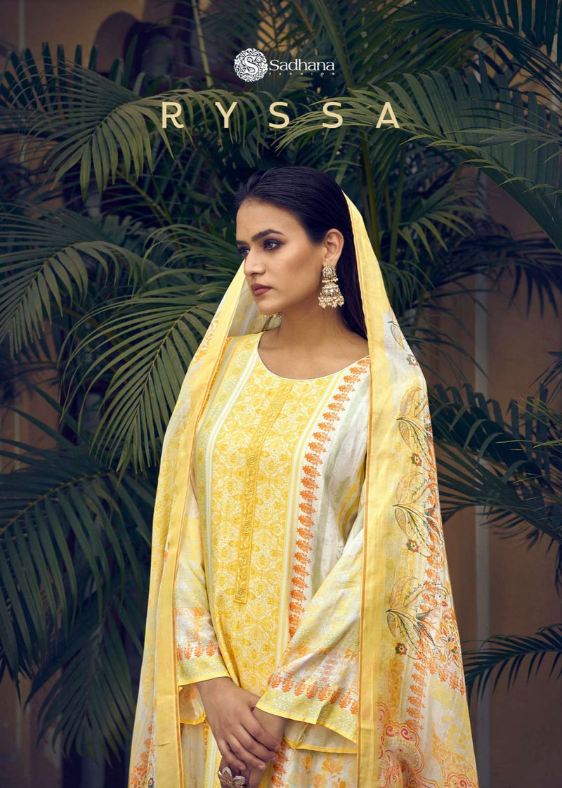 Sadhana Fashion Ryssa Muslin Silk Digital Print With Heavy Fancy Work Salwar Suit