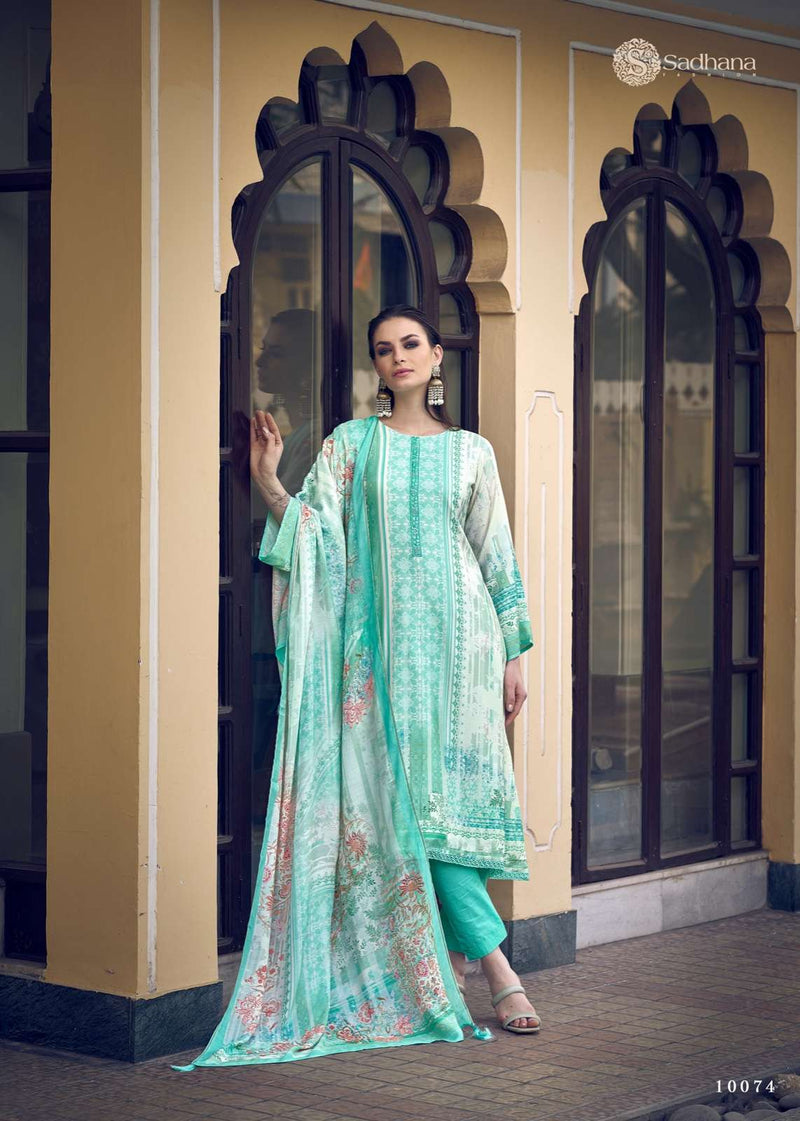 Sadhana Fashion Ryssa Muslin Silk Digital Print With Heavy Fancy Work Salwar Suit