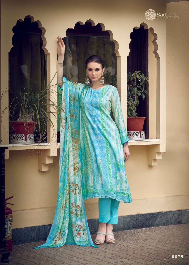 Sadhana Fashion Ryssa Muslin Silk Digital Print With Heavy Fancy Work Salwar Suit