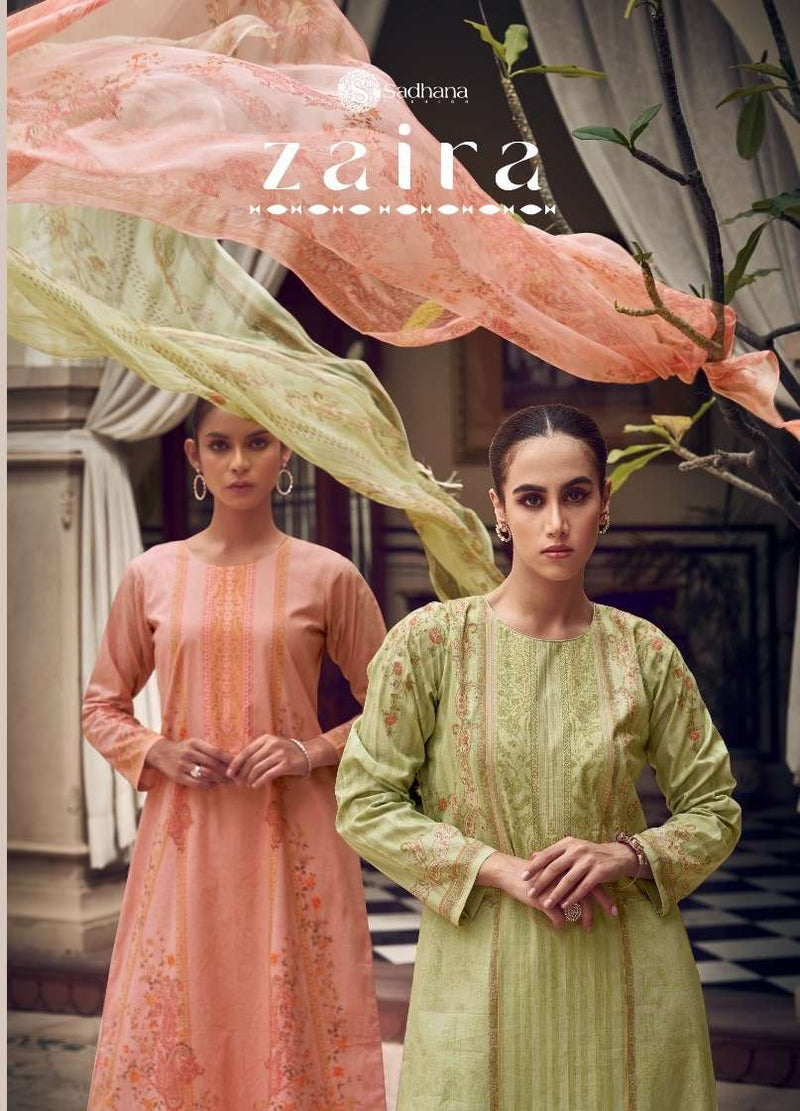 Sadhana Fashion Zaira  Lawn Cotton With Fancy Work With Digital Printed Salwar Kameez