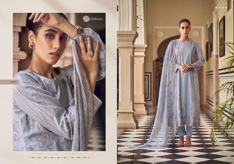Sadhana Fashion Zaira  Lawn Cotton With Fancy Work With Digital Printed Salwar Kameez
