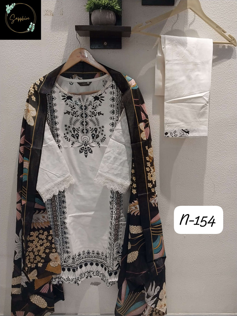 Sapphire Agha Noorain 154 Pure Lawn Cotton Printed Pret Kurti