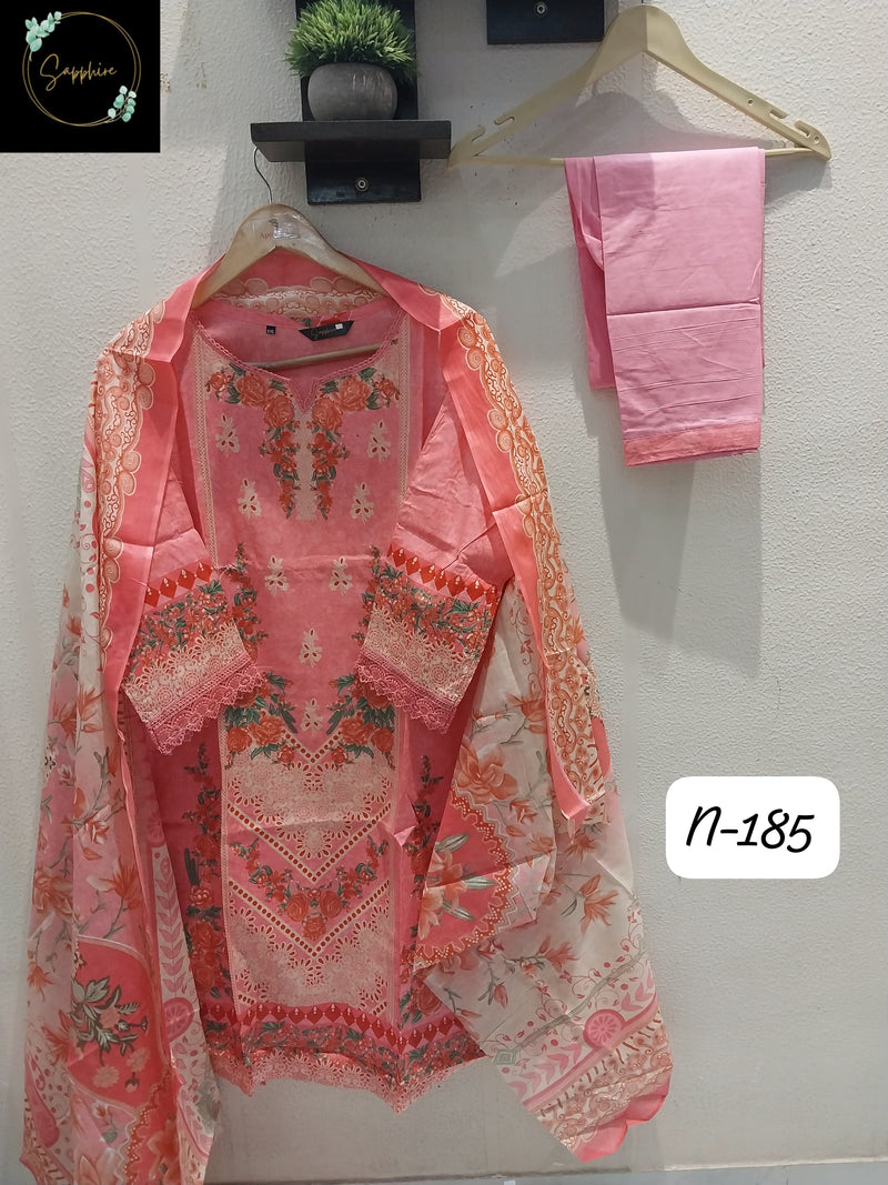 Sapphire Agha Noorain 185 Pure Lawn Cotton Printed Pret Kurti
