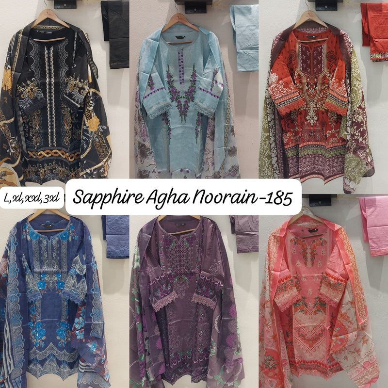Sapphire Agha Noorain 185 Pure Lawn Cotton Printed Pret Kurti