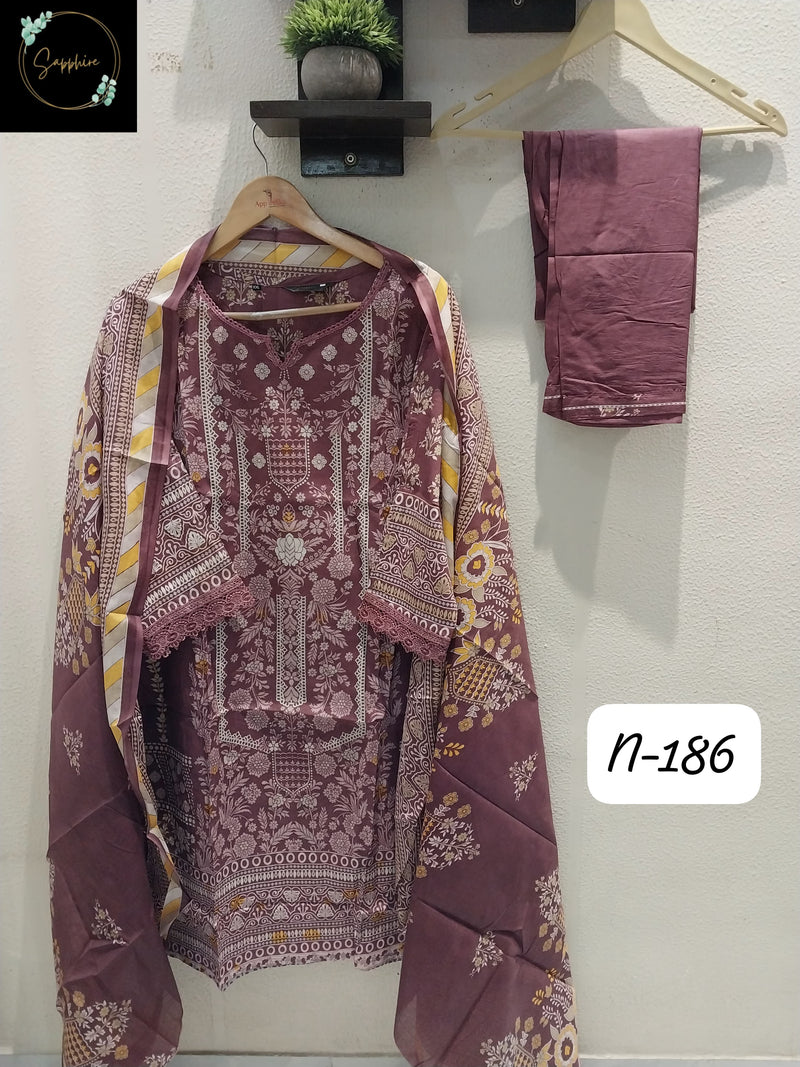Sapphire Agha Noorain 186 Pure Lawn Cotton Printed Pret Kurti
