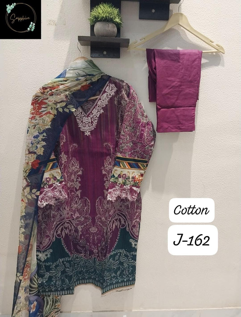 Sapphire Jazmin Vol 162 Lawn Cotton Embroidered Work Pakistani Pret Kurti