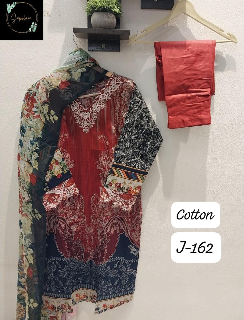 Sapphire Jazmin Vol 162 Lawn Cotton Embroidered Work Pakistani Pret Kurti