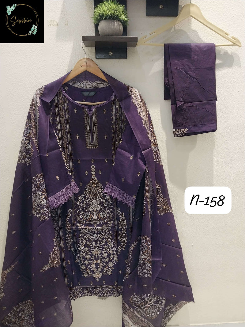 Sapphire Agha Noorain N 158 Pure Lawn Cotton Fancy Pret Kurti