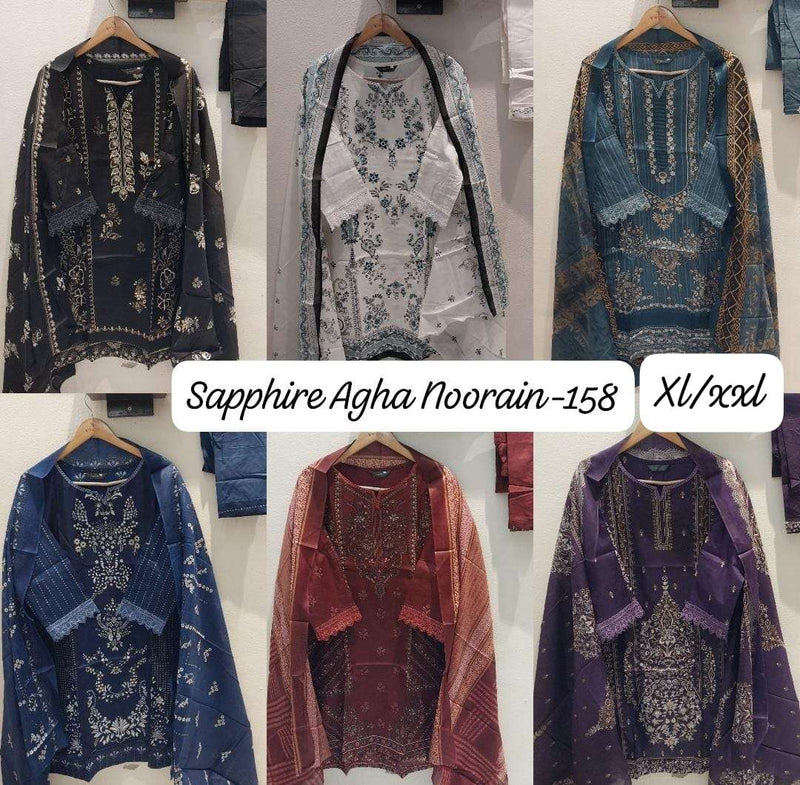 Sapphire Agha Noorain N 158 Pure Lawn Cotton Fancy Pret Kurti