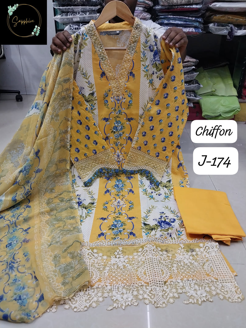 Sapphire Jazmin Vol 174 Lawn Cotton Embroidered Pakistani Pret