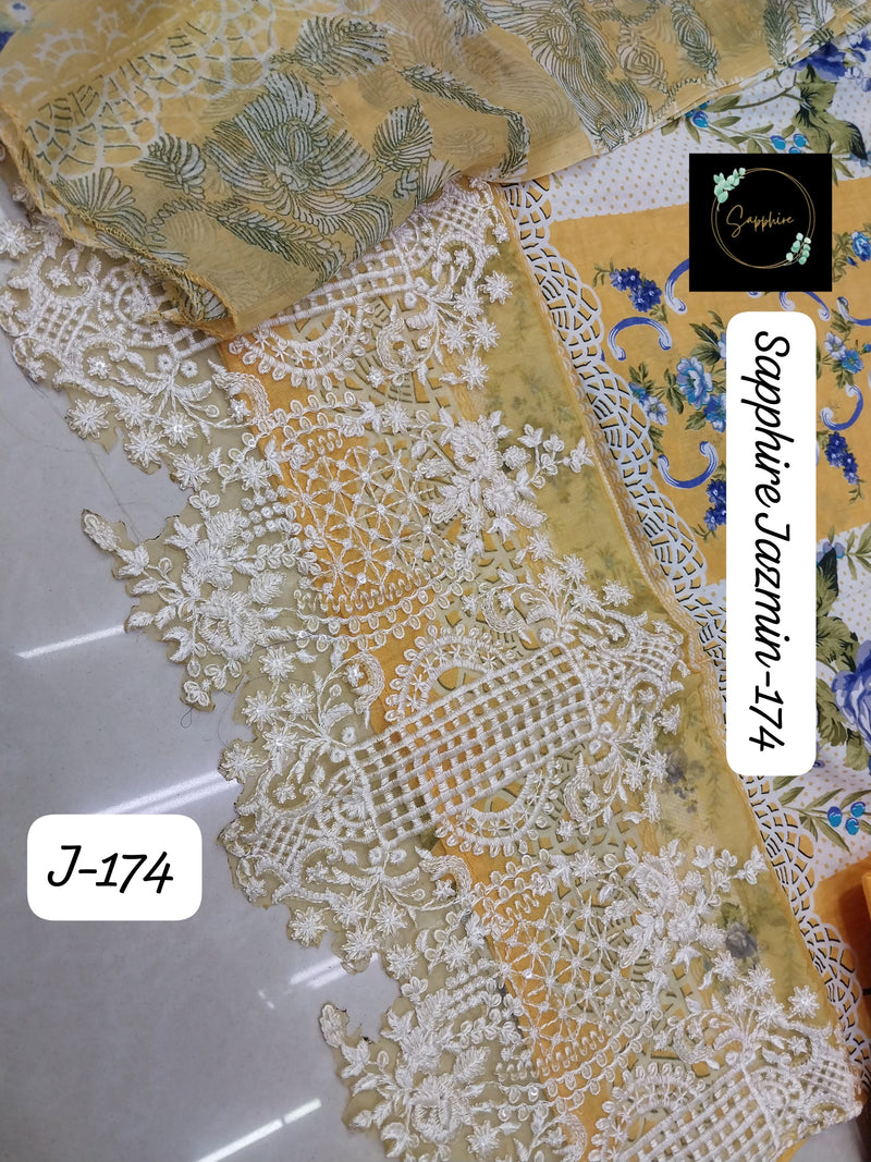 Sapphire Jazmin Vol 174 Lawn Cotton Embroidered Pakistani Pret