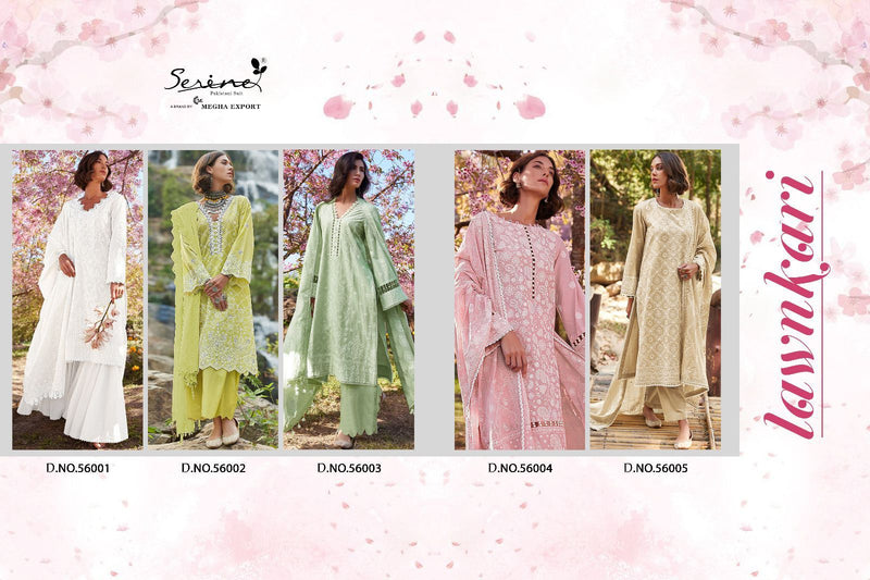 Serine Lawnkari Lawn Cotton Boring Embroidery Work Salwar Suit