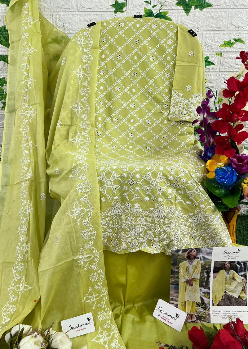 Serine Lawnkari Lawn Cotton Boring Embroidery Work Salwar Suit