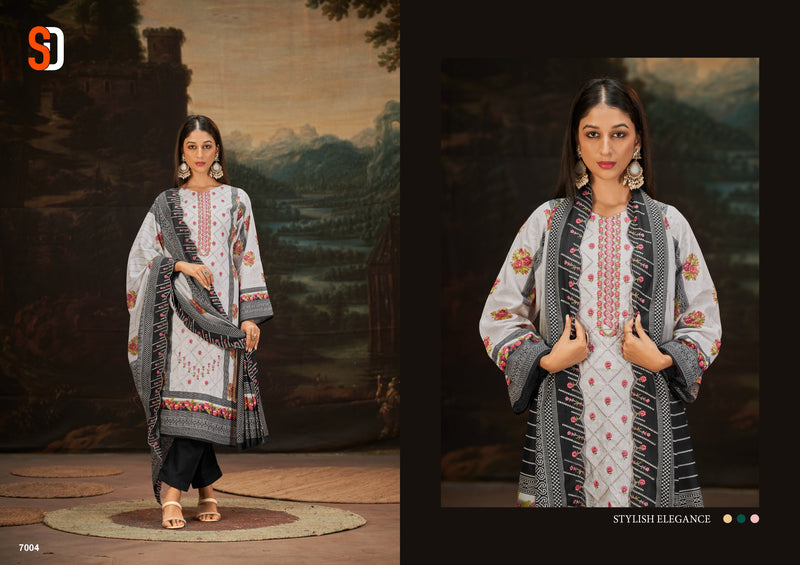 Shraddha Designer Bin Saeed Vol 7 Pure Cotton Self Embroidered Work Salwar Suit
