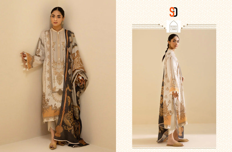 Shraddha Designer Vintage Vol 12 Lawn Cotton Printed Heavy Embroidery Work Pakistani Suit