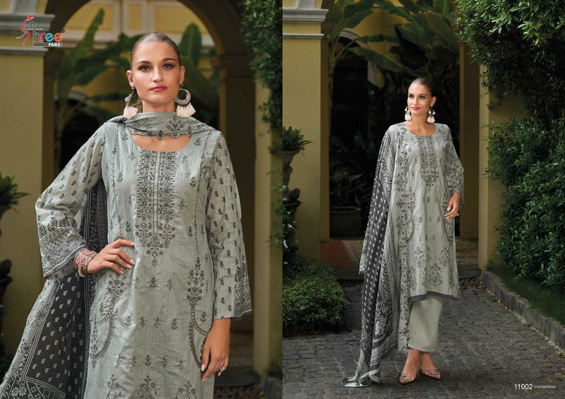 Shree Fabs Bin Saeed Lawn Collection Vol 11 Pure Cotton Self Embroidered Work Suit