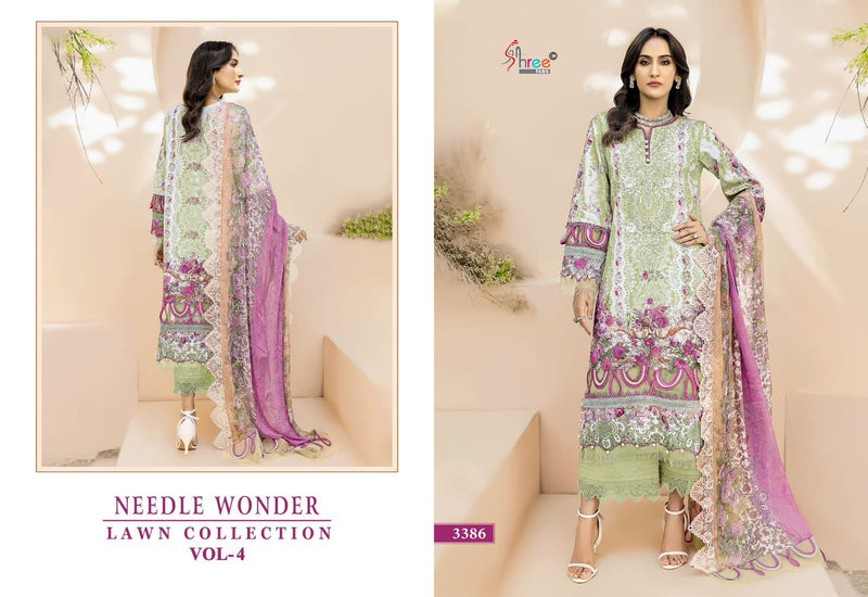 Shree Fabs Needle Wonder Lawn Vol 4 Pure Cotton Print With Emroidery Work Salwar Suit