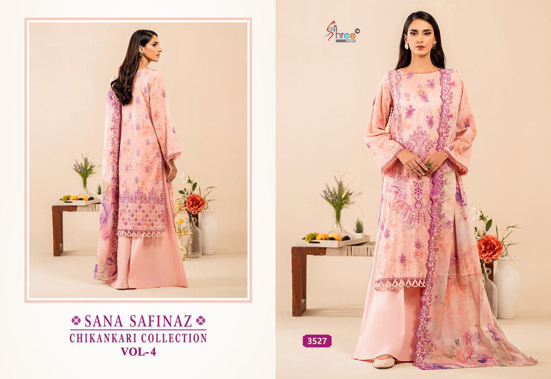 Shree Fabs Sana Safinaz Chikankari Vol 4 Pure Cotton With Self Embroidery Work Salwar Suit