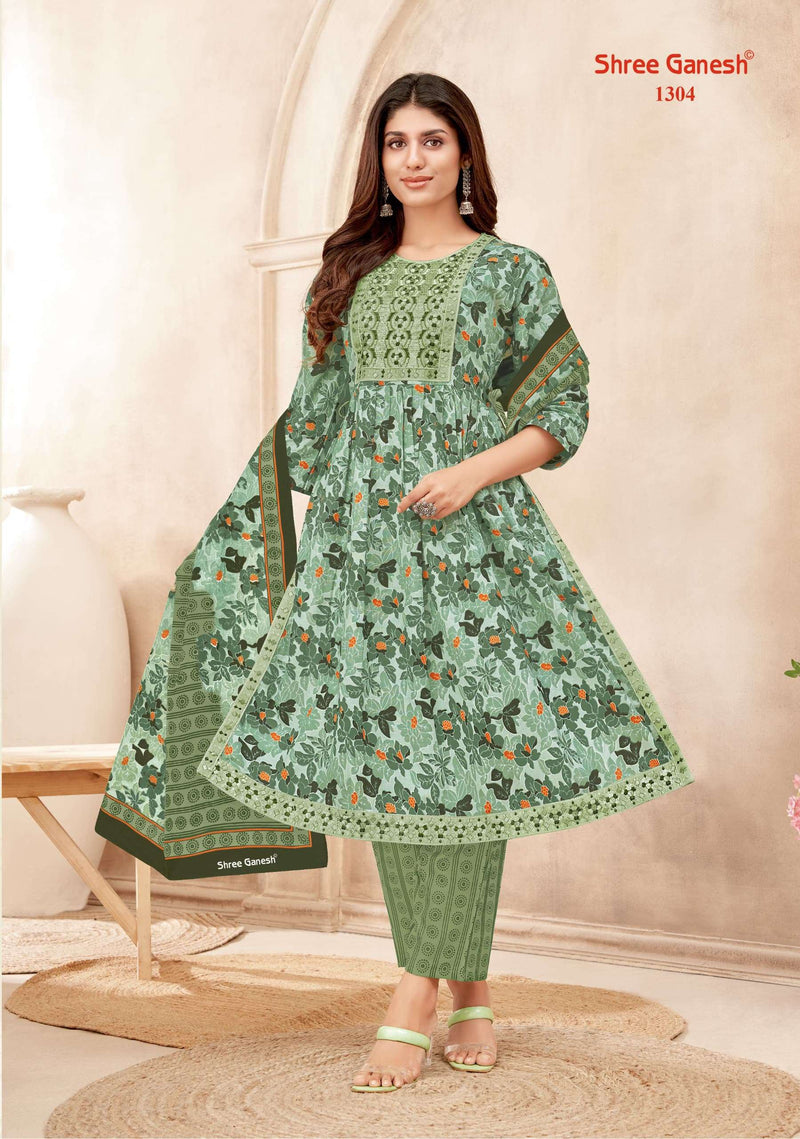 Shree Ganesh Zaara Vol 3 Cotton Naira Cut With Sequence Embroidery Fancy Designer Combo Set Of Kurti
