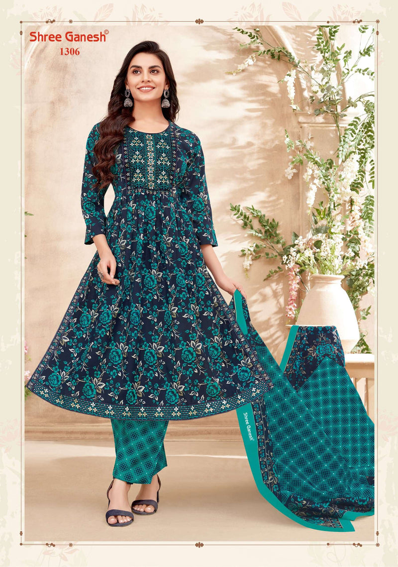 Shree Ganesh Zaara Vol 3 Cotton Naira Cut With Sequence Embroidery Fancy Designer Combo Set Of Kurti