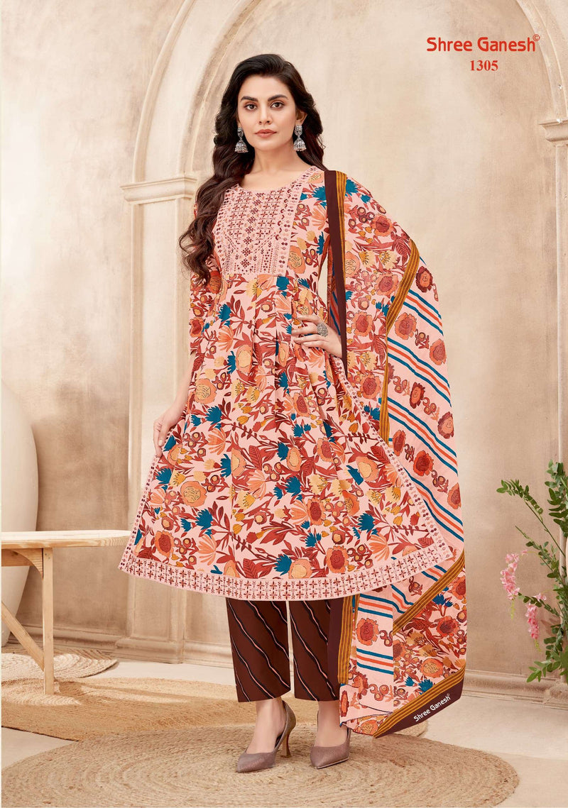 Shree Ganesh Zaara Vol 3 Cotton Naira Cut With Sequence Embroidery Fancy Designer Combo Set Of Kurti