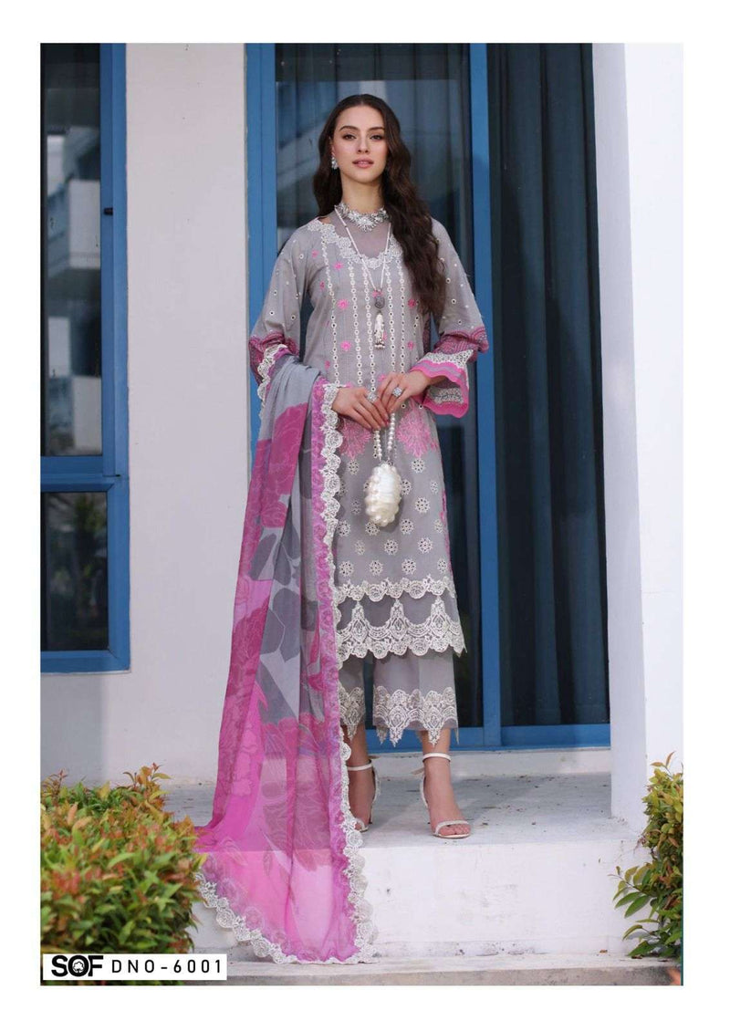 Shree Om Fab Aliya B Vol 6 Pure Lawn Cotton Print Karachi Suit