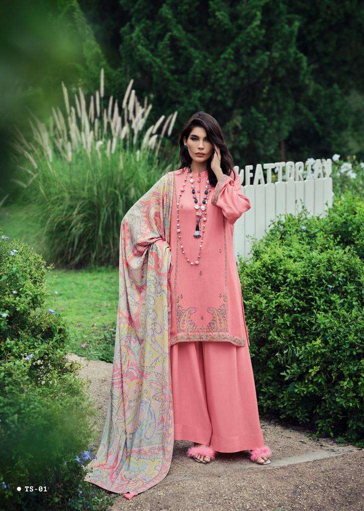 Varsha Tahseen Pashmina Self Woven Fabric Embroidered Salwar Suits