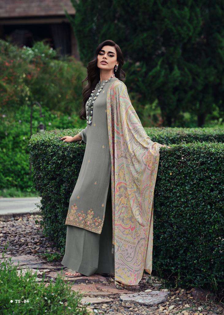 Varsha Tahseen Pashmina Self Woven Fabric Embroidered Salwar Suits